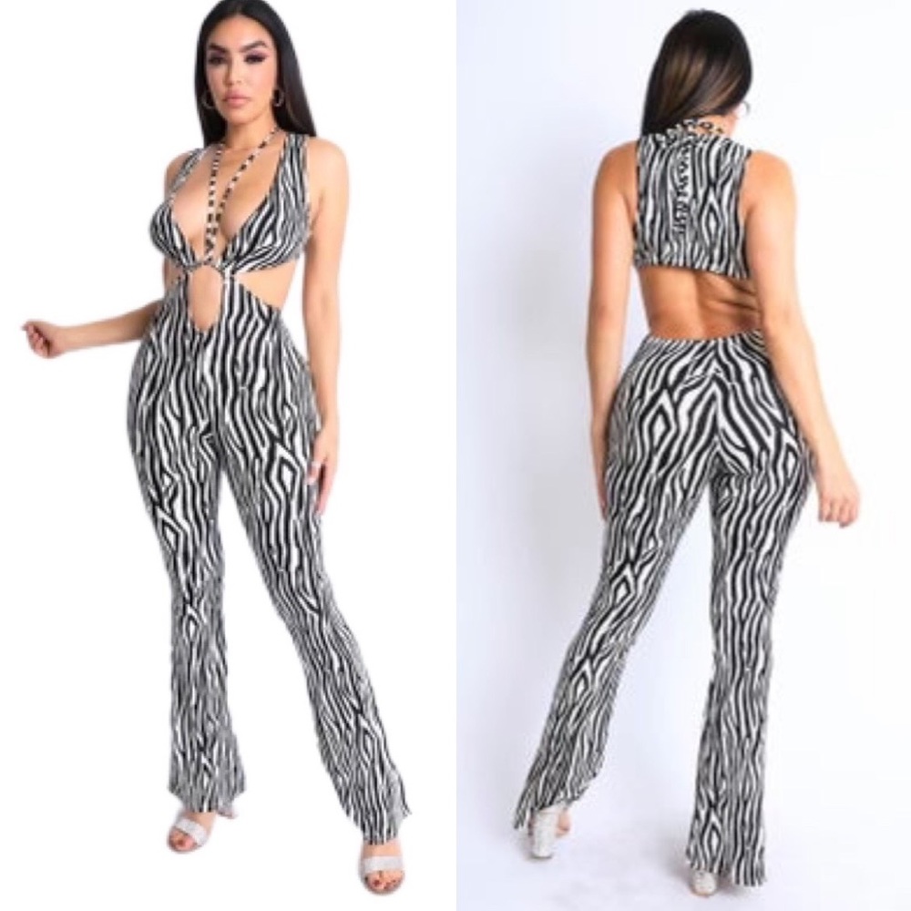 Hear Me Roar animal print jumpsuit